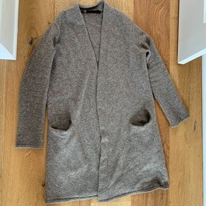 Jenni Kayne wool yak sweater coat oat XS open cardigan
